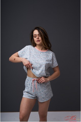 Пижама футболка и шорты из хлопка Marsana 17-021